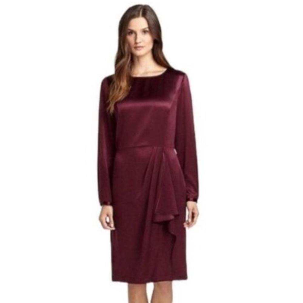 Brooks Brothers 100% Silk Draped Sheath Dress Size 14